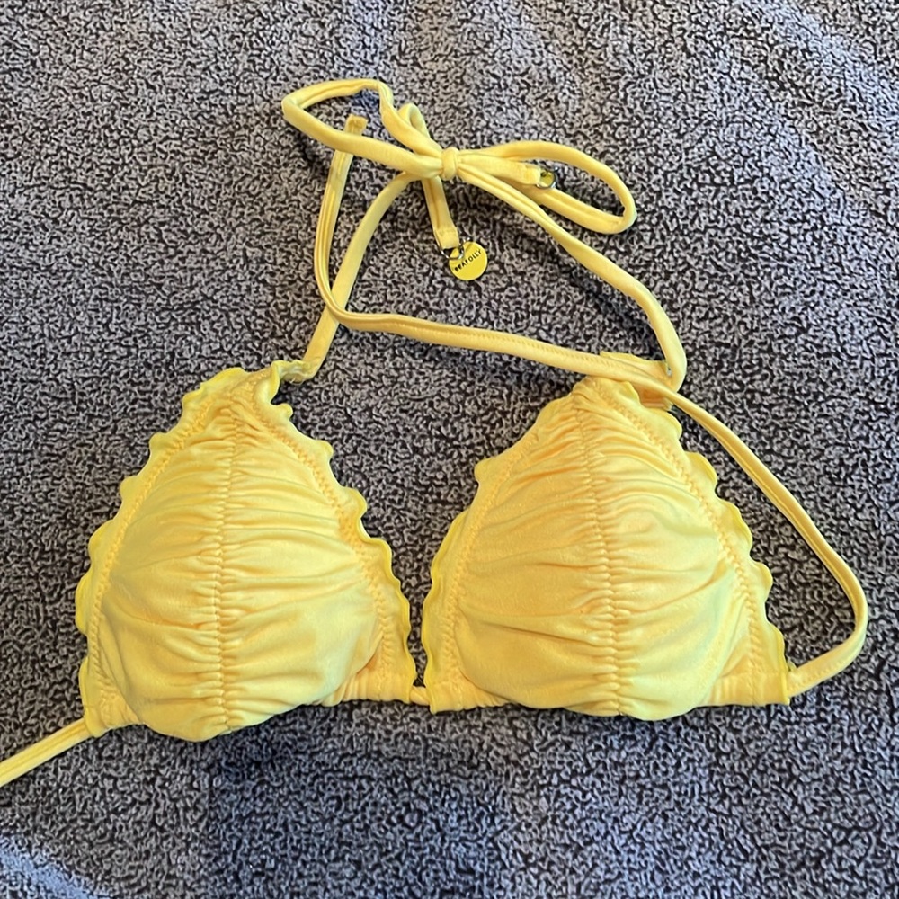 Seafolly Women's Ruched Bikini Top in YELLOW